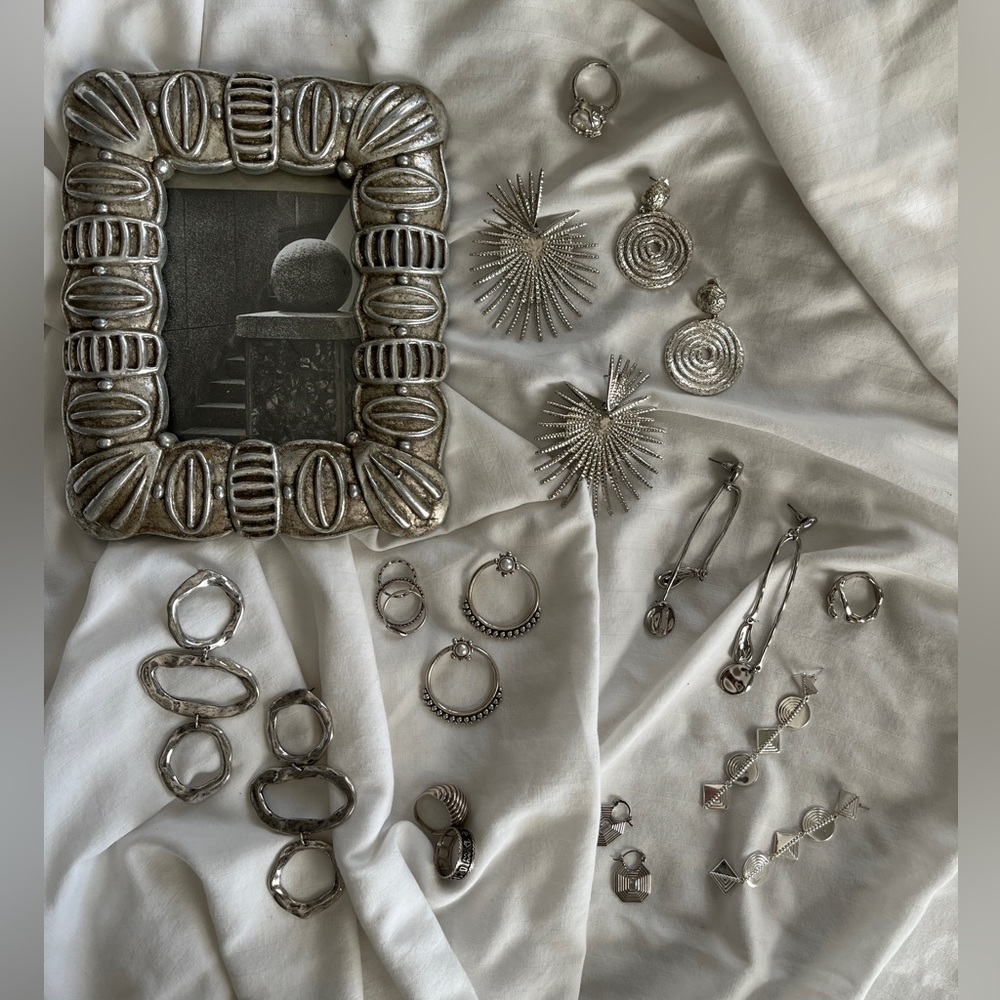 LUV AJ SILVER EARRINGS CULT GAIA 8 OTHER REASONS FREE PEOPLE ANTHROPOLOGIE BOHO - Picture 10 of 12